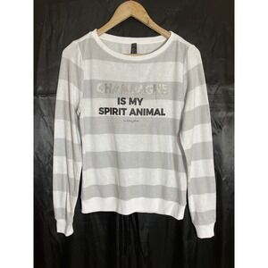 Betsey Johnson Sweater Womens Extra Small XS Champagne Striped